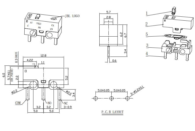 MICRO SWITCH SIZE