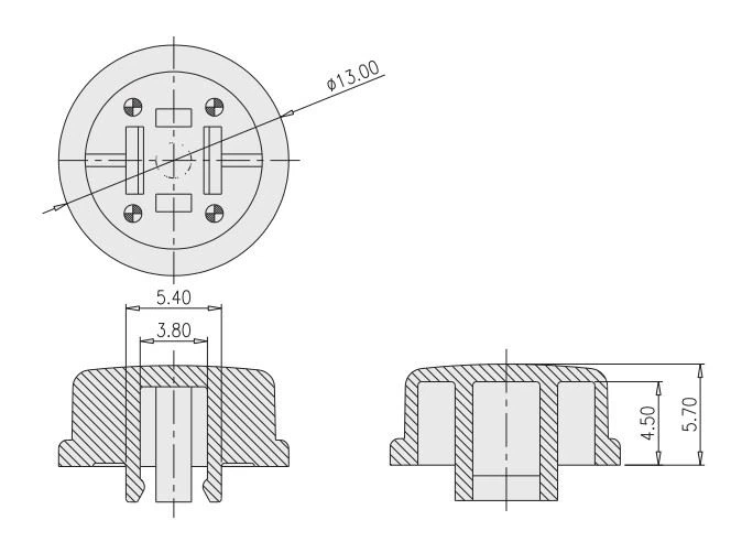 tact switch cap size
