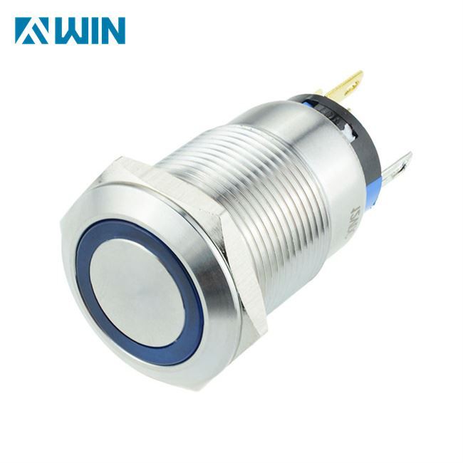 16mm 12V Black Shell LED Latching Push on Start Car Metal Push Button Switch