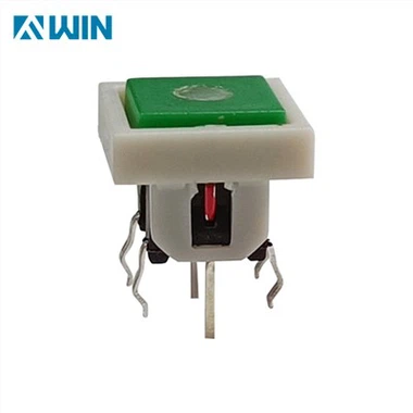 Illuminated Red LED Tact Switch with Cap