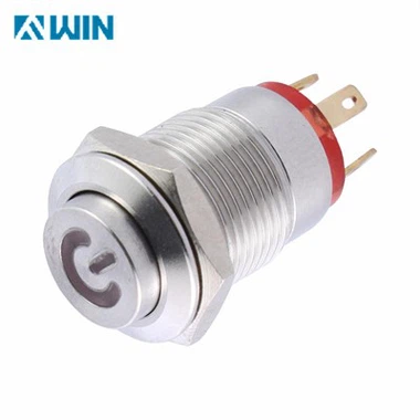 16MM Metal Switch With Power Logo